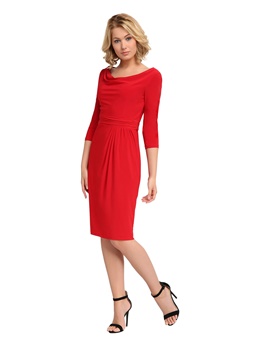 Купить с доставкой платье футляр с прямыми втачными узкими рукавами в интернет-магазине Апарт