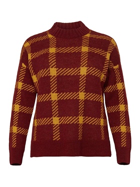 Покупка по специальной цене пуловера с уютным клетчатым принтом на онлайн витрине Апарт