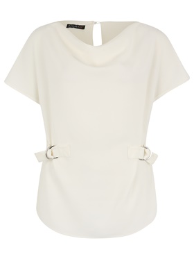 Покупка с гарантией качества короткой блузки с застежкой на горловине в интернет-магазине Апарт