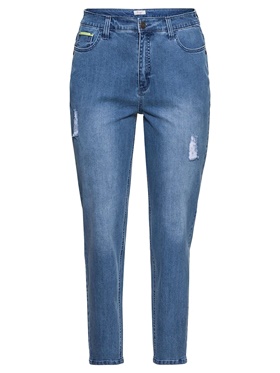 Купить с доставкой по России джинсы с практичным покроем с пятью карманами в аутлете магазина Апарт