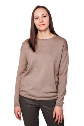 Предлагается с доставкой по почте шерстяной пуловер с узкими эластичными манжетами на рукавах на витрине Апарт