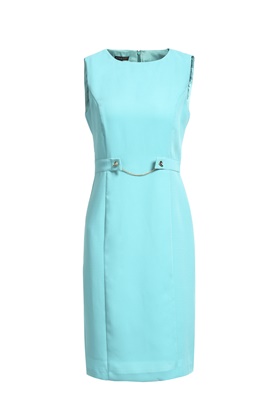 Покупка с гарантией качества прилегающего платья с цепочкой впереди на поясе в онлайн магазине Апарт