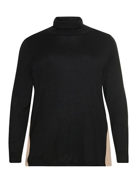 Продажа с доставкой по почте удлиненного пуловера с расположенными по бокам оригинальными вставками контрастного цвета в онлайн магазине Апарт