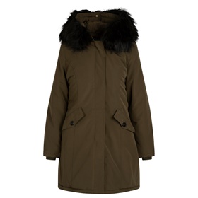 Продажа с доставкой по России стильной зимней куртки APART с удлиненным кроем на сайте Апарт