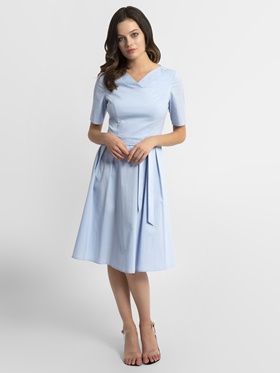 Оформить покупку повседневного платья с непрозрачной подкладкой из натуральной ткани хлопка в аутлете Апарт